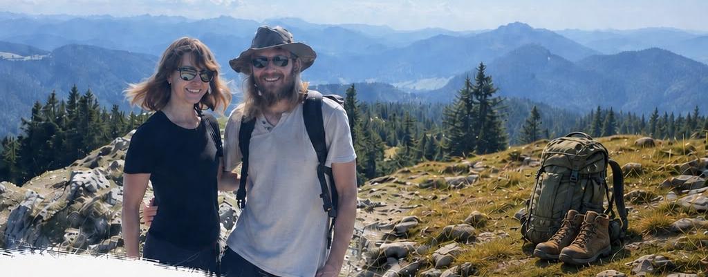 Marina und Alexander auf einer Wanderung